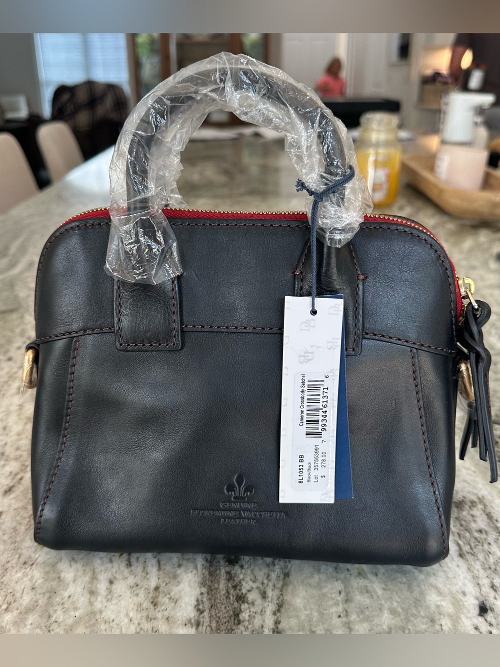 Dooney & Bourke Mini Cameron Crossbody Black Florentine Leather Satchel New - Picture 2 of 7